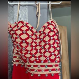 Designer red prom dress